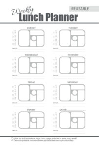 Bentgo Kids Lunch Box Weekly Meal Planner Template